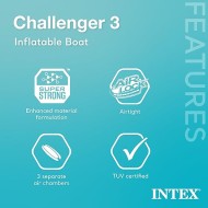 Intex Challenger 3 Inflatable Boat with Oars - Three Man Blow Up Raft