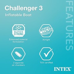 Intex Challenger 3 Inflatable Boat with Oars - Three Man Blow Up Raft