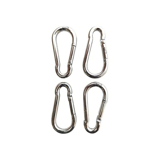 Prospo 10X100mm stainless steel spring snap hook carabiner pack of 4 Prospo 10X100mm stainless steel spring snap hook carabiner pack of 4