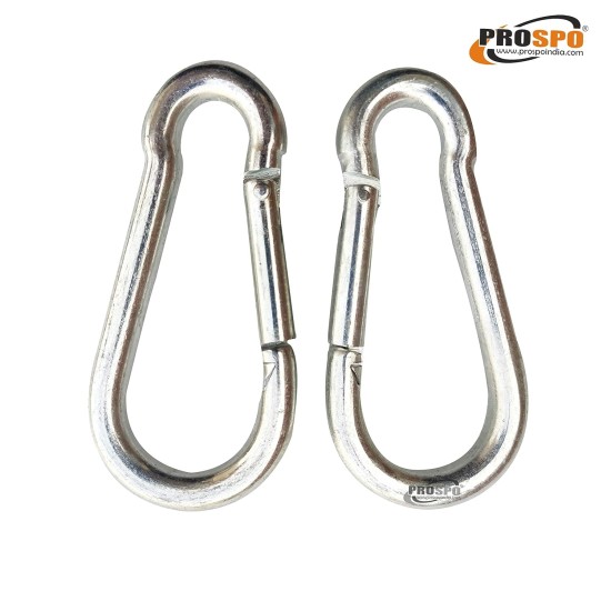 Prospo 10X100mm stainless steel spring snap hook carabiner pack of 4 Prospo 10X100mm stainless steel spring snap hook carabiner pack of 4