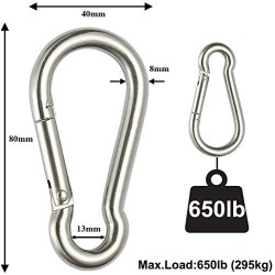 Serveuttam carabiner stainless steel snap hook cable attachment 