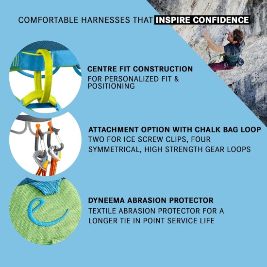 Edelrid jay III harness small - 3D mesh padding slide block buckle dyneema abrasion protector Edelrid jay III harness small - 3D mesh padding slide block buckle dyneema abrasion protector