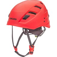 Edelrid zodiac red climbing helmet with ventilation feature,detachable washable padding 