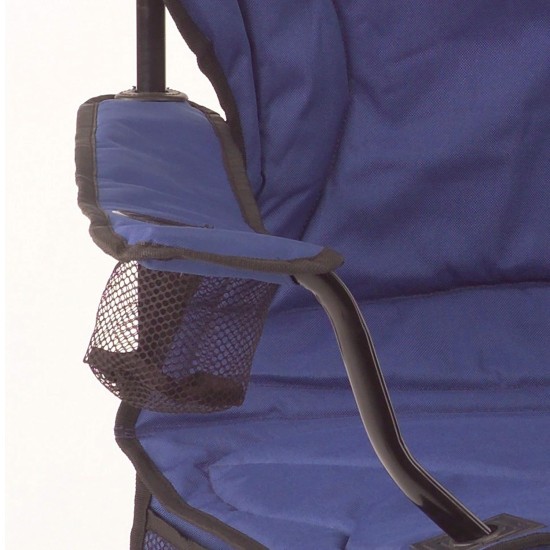 Coleman polyester sturdy foldable oversized quad camping chair with attached can cooler and cup holder ( blue) Coleman polyester sturdy foldable oversized quad camping chair with attached can cooler and cup holder ( blue)