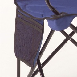 Coleman polyester sturdy foldable oversized quad camping chair with attached can cooler and cup holder ( blue)