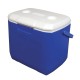Coleman 30qt excursion ice box 28l large cooler box with strong handle holds 38cans and 2 litre bottle upright blue 