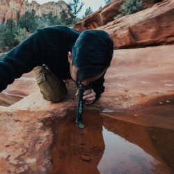 Lifestraw personal water filter for hiking camping travel and emergency preparedness green