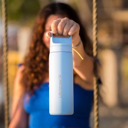 Lifestraw Go series insulated steel water filter bottle for travel and everyday use remove bacteria parasites and microplastics improve taste