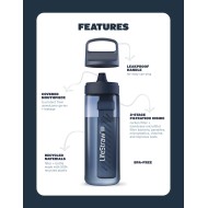 Lifestraw go 2 stage bpa free filter water bottle for travel camping and everyday use remove bacteria parasites and microplastics improve taste water purifier bottle with filter inside
