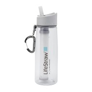 Lifestraw go water filter bottle with 2 stage integrated filter straw for hiking backpacking and travel clear 220z activated carbon