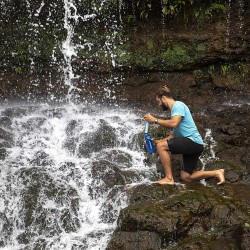 Lifestraw go water filter bottle with 2 stage integrated filter straw for hiking backpacking and travel clear 220z activated carbon