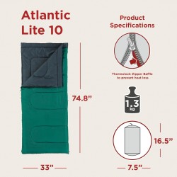 Coleman polyester atlantic sleeping bag for adults -10 degree celsius lightweight rectangular sleep bag for travelling and outdoors 