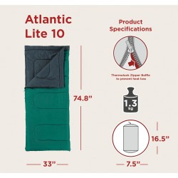 Coleman polyester atlantic sleeping bag for adults -10 degree celsius lightweight rectangular sleep bag for travelling and outdoors 