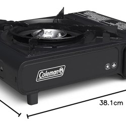 Coleman classic 1-burner butane stove portable camping stove with carry case and push-button instant ignition , includes precise temprature control and wind baffle 