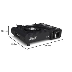 Coleman classic 1-burner butane stove portable camping stove with carry case and push-button instant ignition , includes precise temprature control and wind baffle 