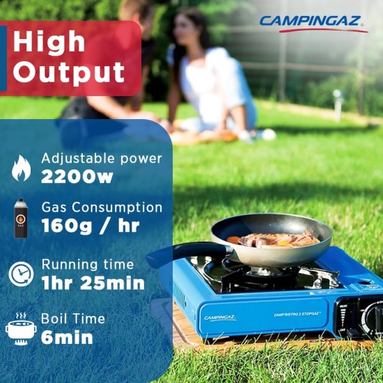 Campingaz coleman stainless steel camp bistro camping stove flame portable gas cartridge cooker 2200w blue Campingaz coleman stainless steel camp bistro camping stove flame portable gas cartridge cooker 2200w blue